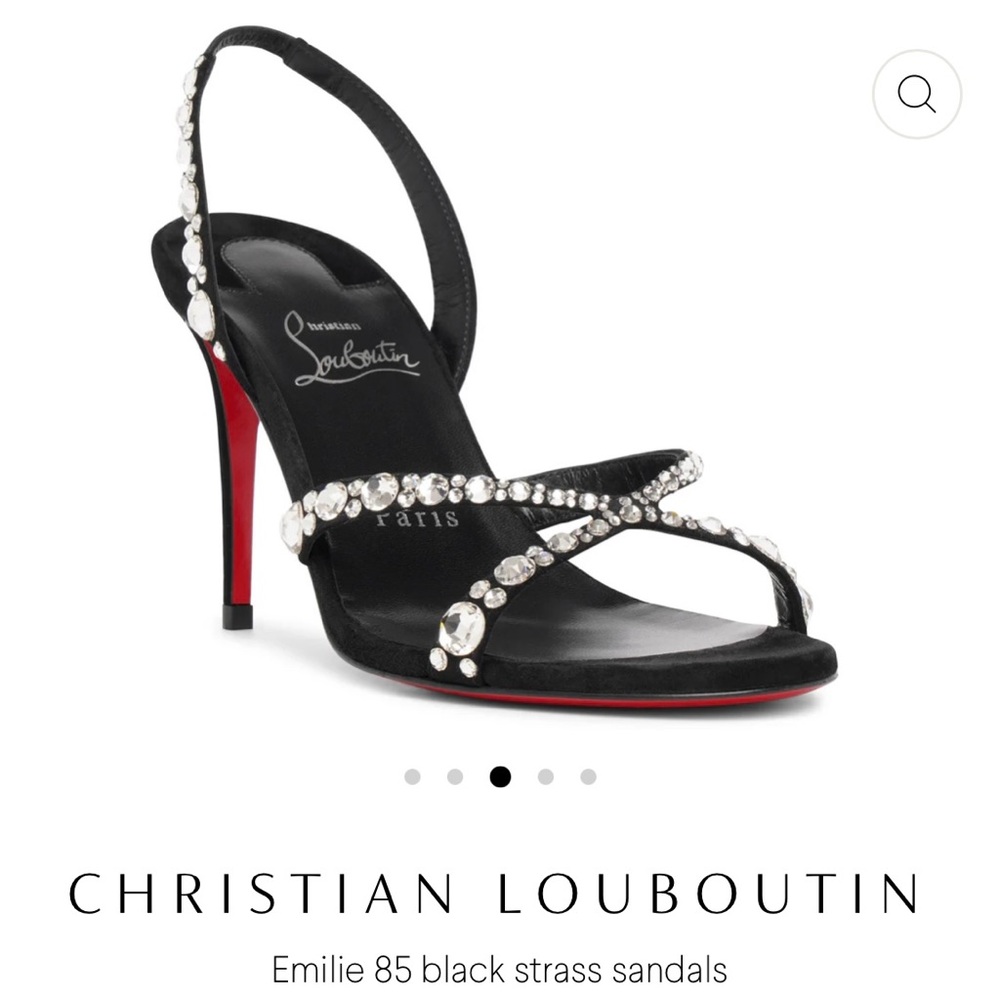 Christian Louboutin Black Sandals with Crystal Embellishments